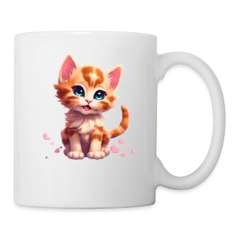Cute kitten with hearts - Mug - white - Right