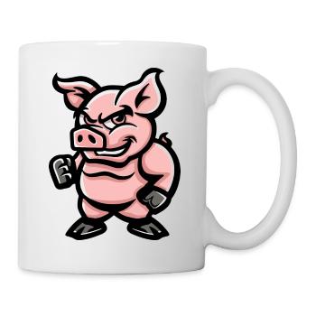 Bande dessinée de cochon - Mug blanc - blanc - Droite