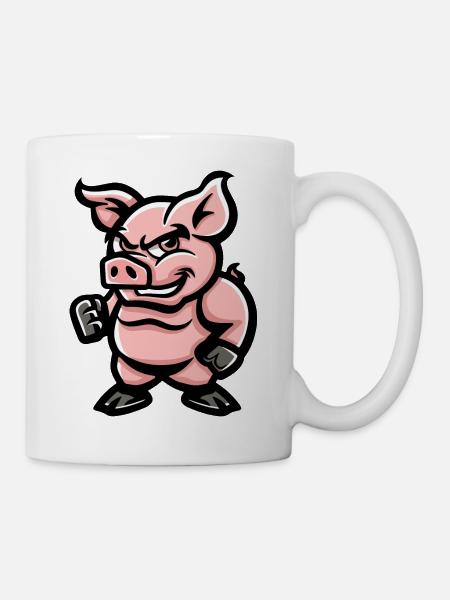 Schwein Comic - Tasse - Weiß