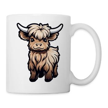 Schottisches Hochlandrind Highland Cattle - Tasse - Weiß - Rechts