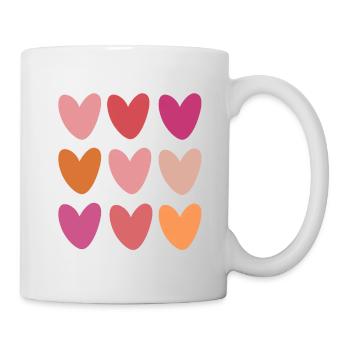 Voller Liebe - Pink Hearts - Tasse - Weiß - Rechts