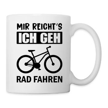 mir reichts rad fahren - Tasse - Weiß - Rechts