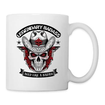 "Legendary Badass." - Tasse - Weiß - Rechts