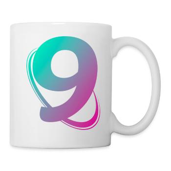 Nummer 9 mehrfarbig - Tasse - Weiß - Rechts