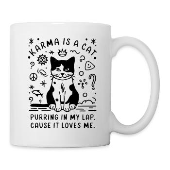 karma is a cat - Mug - white - Right