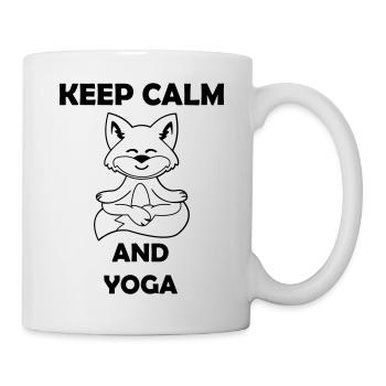 Yoga Renard Restez calme - Mug blanc - blanc - Droite