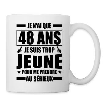 j'ai 48 ans / cadeau anniversaire 48 ans - Mug blanc - blanc - Droite