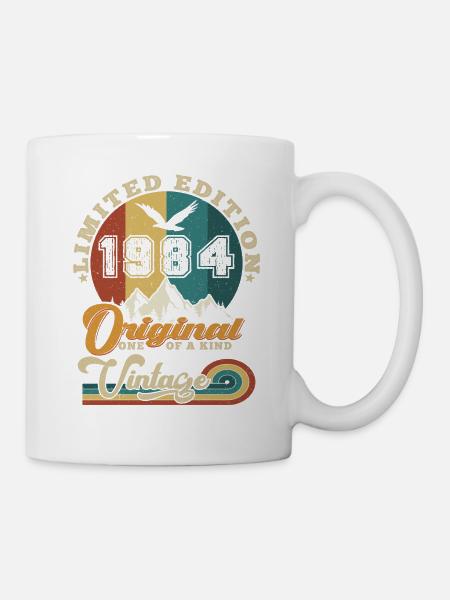 Original 1984 Vintage Limited Edition Geschenk - Tasse - Weiß