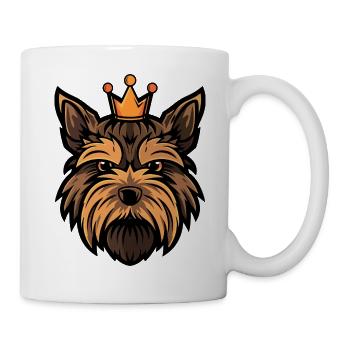 Yorkshire Terrier Hund Krone - Tasse - Weiß - Rechts