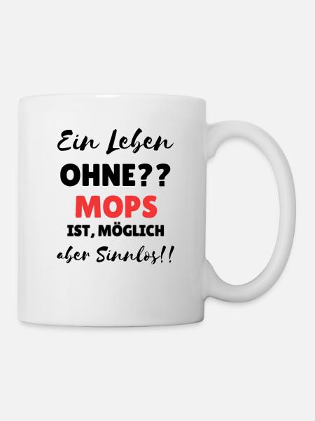 « La vie sans carlin » - Mug blanc - blanc