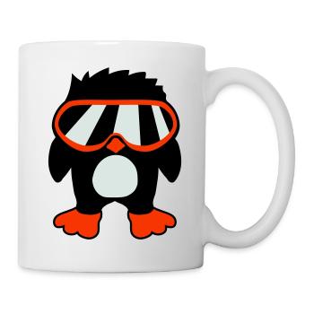 Penguin Bird Cool Ski Goggles DJ Fun Little Bird - Mug - white - Right
