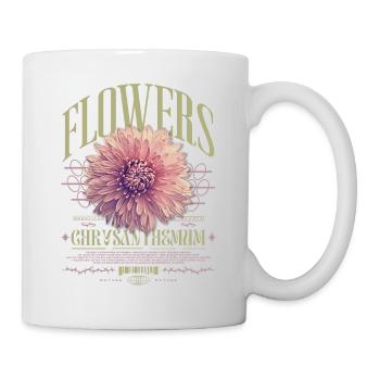 Chrysantheme Chrysanthemen Blume Blumen - Tasse - Weiß - Rechts
