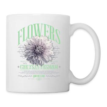 Chrysantheme Chrysanthemen Blume Blumen - Tasse - Weiß - Rechts