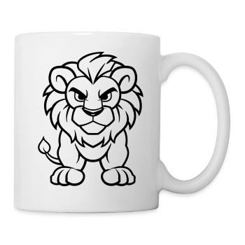 Bande dessinée du lion - Mug blanc - blanc - Droite
