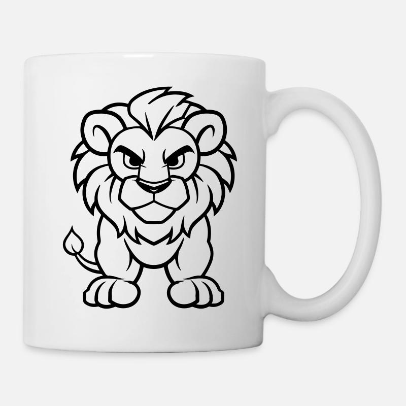 löwe comic - Tasse - Weiß