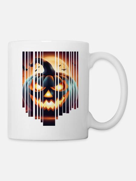 Citrouille d’Halloween effrayante - Mug blanc - blanc
