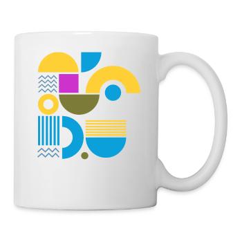 "Modern Look Yellow Blue" - Tasse - Weiß - Rechts