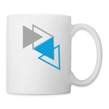« Triangles Bleu Gris Design » - Mug blanc - blanc - Droite