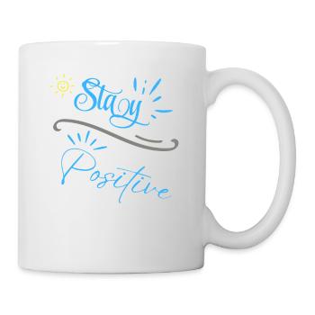 « Restez positif » - Mug blanc - blanc - Droite