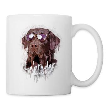 Labrador mit Sonnenbrille - Tasse - Weiß - Rechts
