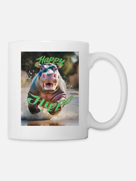 Happy Hippo - Tasse - Weiß