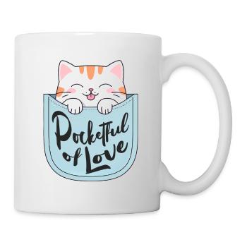 Chat dans votre poche - Mug blanc - blanc - Droite