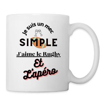 Simple Dude - Rugby and Aperitif - Mug - white - Right