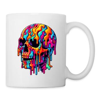 Lebendiger psychedelischer Schädel - Tasse - Weiß - Rechts