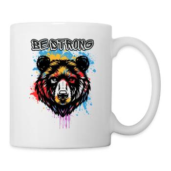T-Shirt-Bär, Be strong - Tasse - Weiß - Rechts