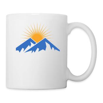 Montagnes avec soleil - Mug blanc - blanc - Droite