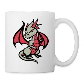 drache comic - Tasse - Weiß - Rechts
