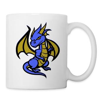 drache comic - Tasse - Weiß - Rechts