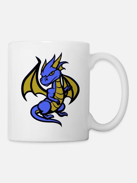 drache comic - Tasse - Weiß