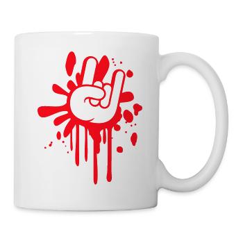 Heavy Metal Hard Rock Graffiti Horns Hand Gesture - Mug - white - Right