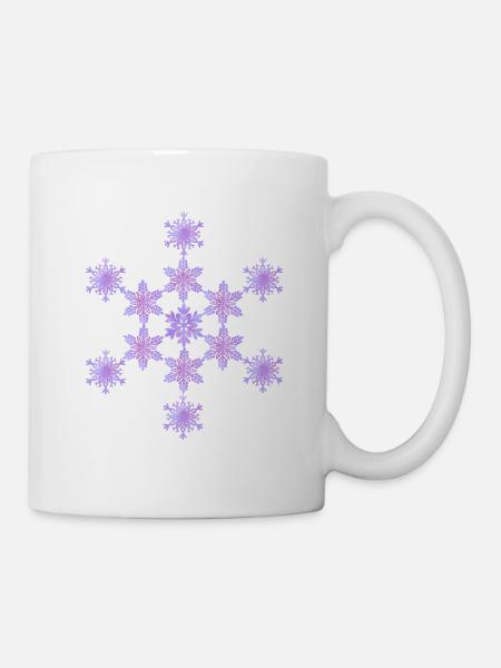 Schneeflockenmandala - Tasse - Weiß