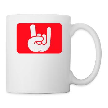 Heavy Metal Is My Life Hard Rock Horns Texte Logo - Mug blanc - blanc - Droite