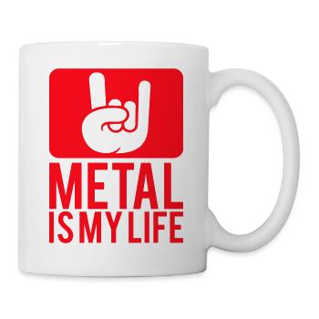 Heavy Death Metal 4 Life Hard Rock Cool Texte Logo - Mug blanc - blanc - Droite