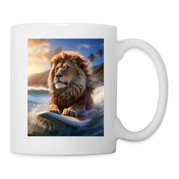 Lion du surf au large d’Hawaï - Mug blanc - blanc - Droite