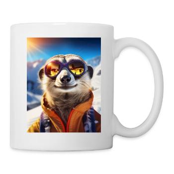Meerkats on a skiing holiday - Mug - white - Right
