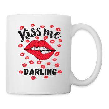 Kiss me Darling - Tasse - Weiß - Rechts