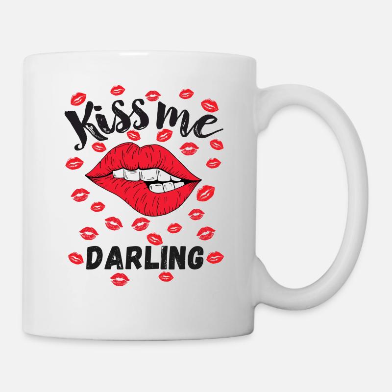 Kiss me Darling - Tasse - Weiß