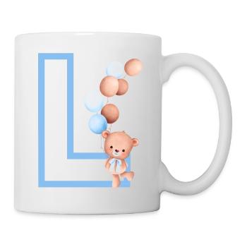 Blue Letter L Bear - Mug - white - Right