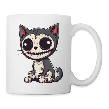 Chat Halloween Drôle Zombie - Mug blanc - blanc - Droite