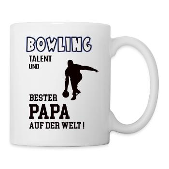 Bowling Bester Papa Vater Vatertag Geburtstag - Tasse - Weiß - Rechts