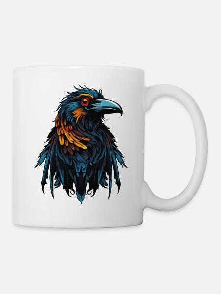 Rabe Vogel - Tasse - Weiß