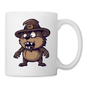 Biber Halloween Lustig Zombie - Tasse - Weiß - Rechts