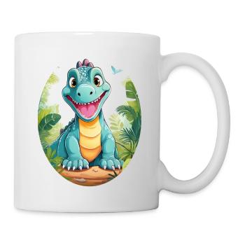 Dinosaurier im Dschungel - Tasse - Weiß - Rechts