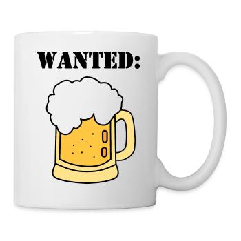 wanted beer - Tasse - Weiß - Rechts