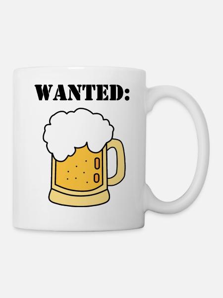 wanted beer - Tasse - Weiß