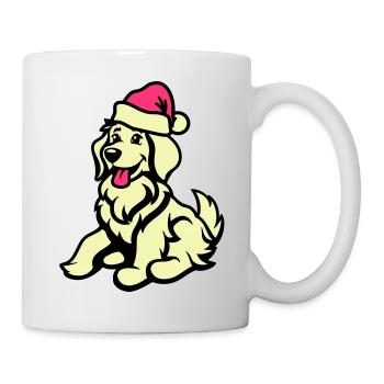 Chien Bande Dessinée Animal Noël - Mug blanc - blanc - Droite